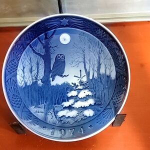 Royal Copenhagen 1974 Winter Twighlight Blue Round
